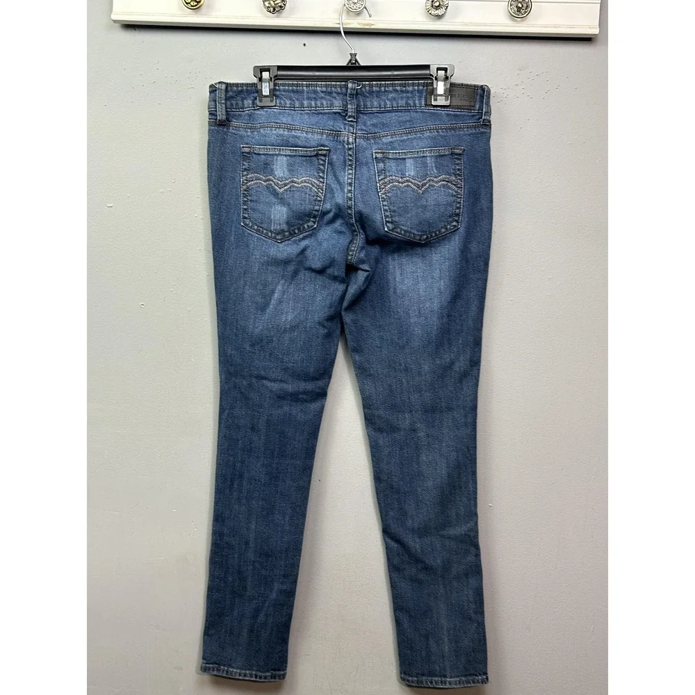rue21 twentyone black Jeans Women 11/12R Blue Skinny Distressed Ripped Denim